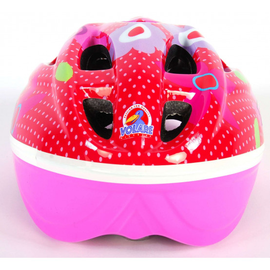 Volare Deluxe Flower dětská helma na kolo, 51-55 cm, červená/růžová